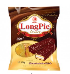 Long Pie Luxury Chocolate Pie With Marshmallow 216g  (18gx12Pack/ bag)