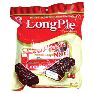 Long Pie Luxury Chocolate Pie With Marshmallow 180g  (18gx10Pack/ bag)