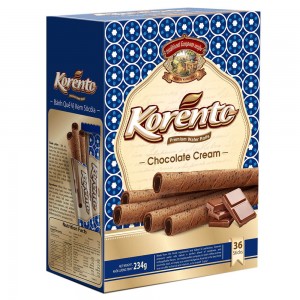 Korento Wafer Rolls Chocolate Cream 234g