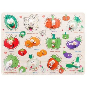 Vegetable jigsaw puzzle with wooden knob 1213