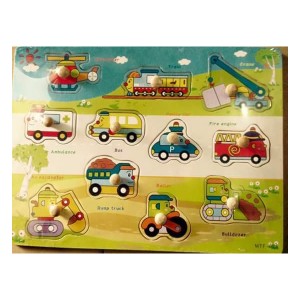 Vehicle jigsaw puzzle with wooden knob 1209