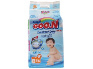 Goon’s Baby Diaper Size L 9 – 14kg 56 Pcs