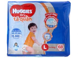 Huggies Dry Pants Size L 9 – 14kg (68 Pcs)