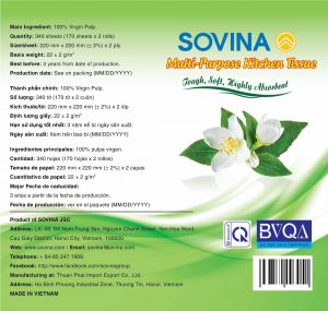 SOVINA Multi-Purpose Kitchen Tissue Tough, Soft, Highly Absorbent
