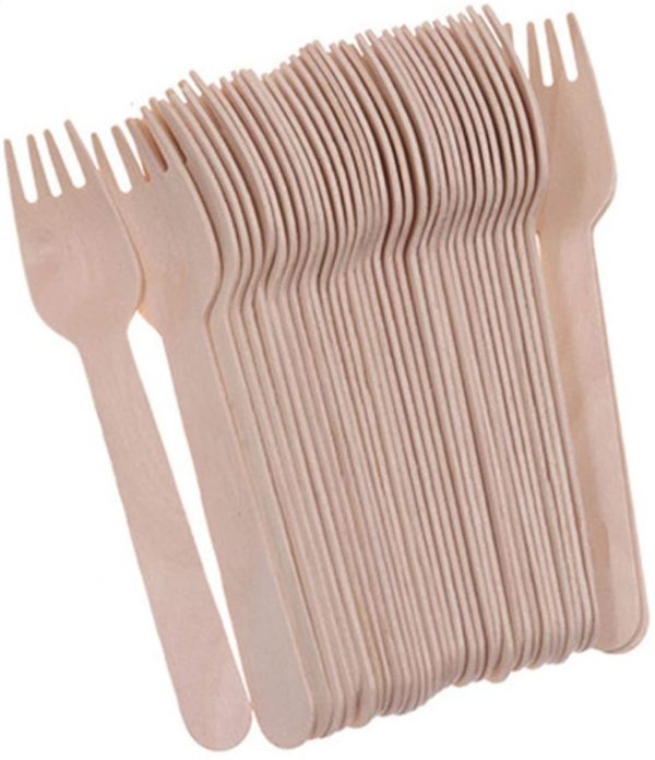 6.5 inchs Disposable Wooden Forks 1