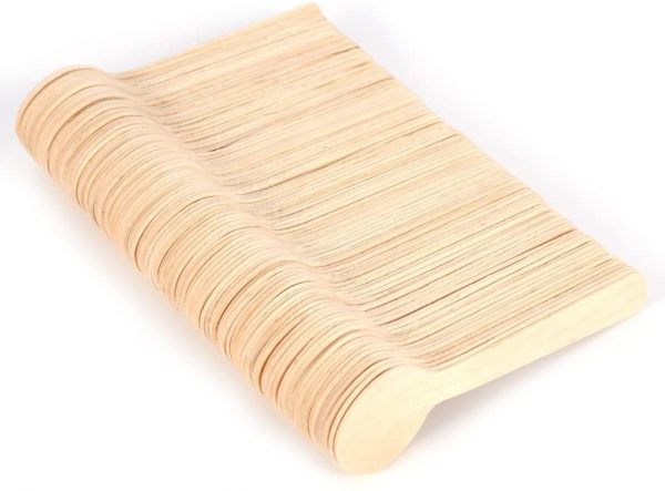 Disposable Wooden Spoons 100pcs 4 inchs Wood Spoon 1