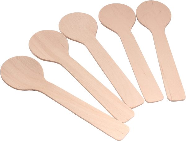 HAZOULEN Mini Wooden Spoons, 4 Inches, 200 Pack 1