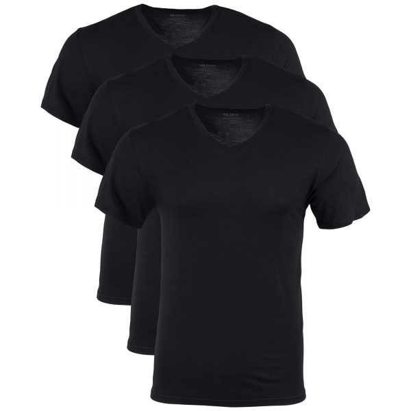Gildan Mens Modal V Neck T Shirts 3 Pack (1)
