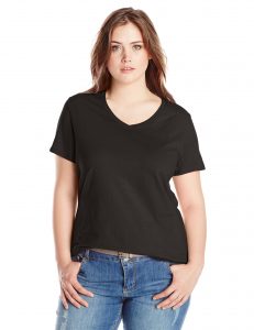 Womens Plus Size Short Sleeve V Neck T Shirt