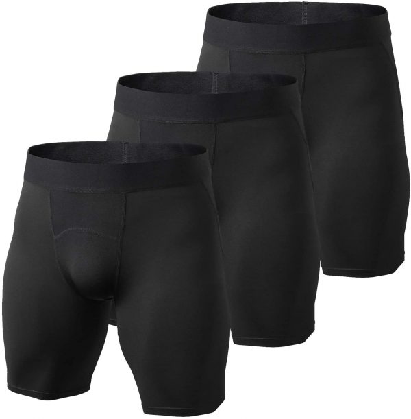 Lixada 3 Pack Men Sports Underwear Breathable Boxer Briefs Men Compression Shorts (1)