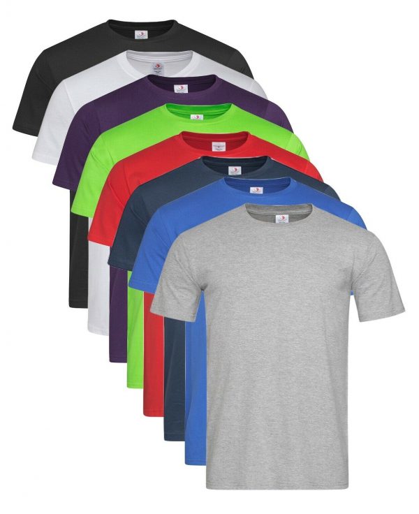 Mens Crew Neck Plain Classic T Fitted Short Sleeve Cotton Tee T Shirt Tshirt (1)