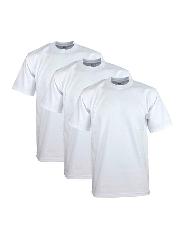 Pro Club Mens 3 Pack Heavyweight Cotton Short Sleeve Crew Neck T Shirt (1)