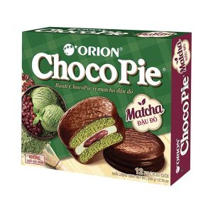 Choco-Pie Matcha Red Bean Flavor 360g – 12 Pack/Box, 8 Box/Case